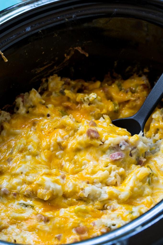 Crock Pot Ham and Cheese Crock Pot Casserole recipe