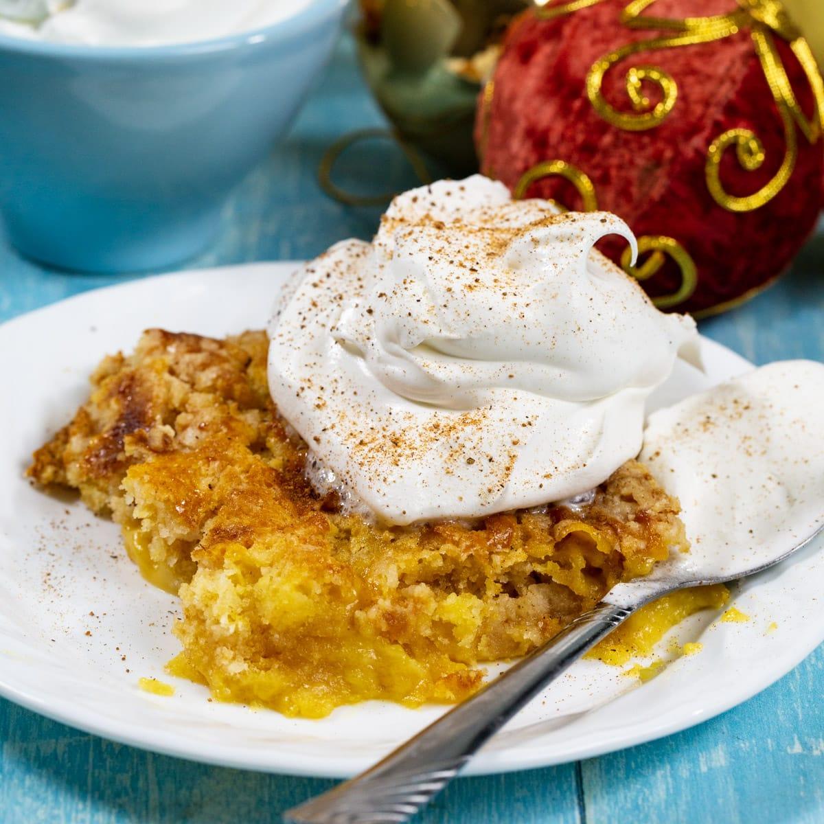 3-Ingredient Eggnog Dump Cake