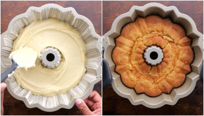 Cake in pan.
