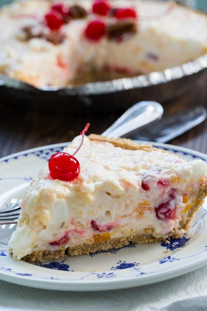Ambrosia Pie in a graham cracker crust
