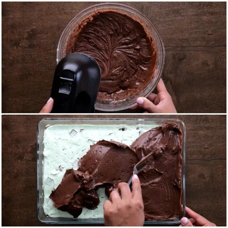 Making pudding layer.
