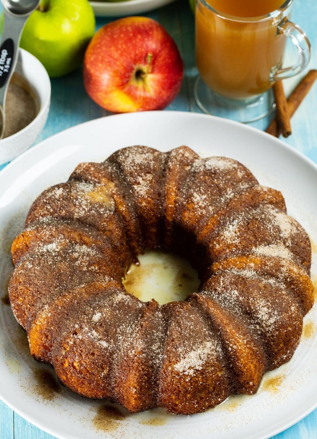 Apple Cider Bundt Cake on a plate.