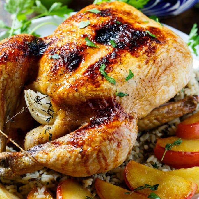 Apple Cider Glazed Roasted Chicken