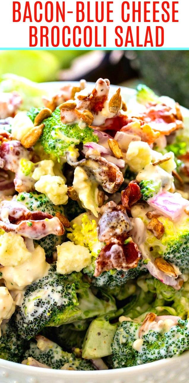 Bacon-Blue Cheese Broccoli Salad close-up