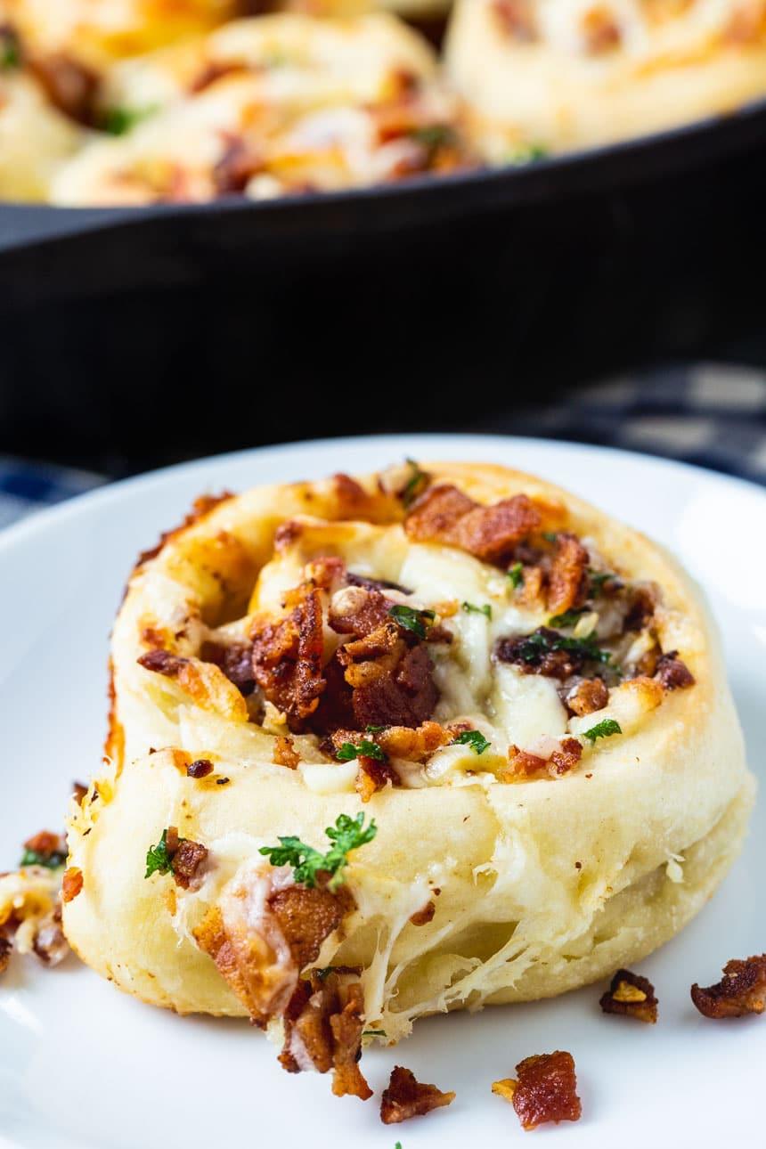 Bacon Stuffed Cheesy Garlic Rolls