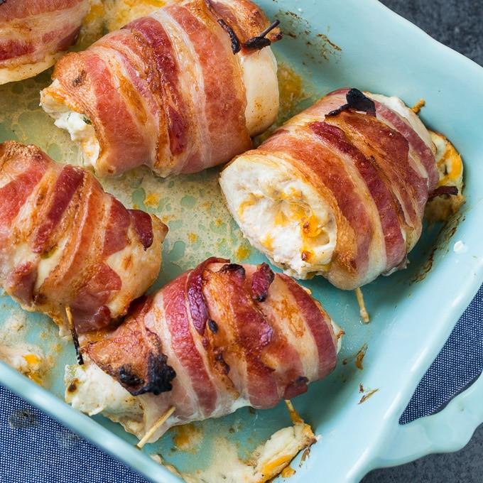 Bacon Wrapped Jalapeno Popper Chicken