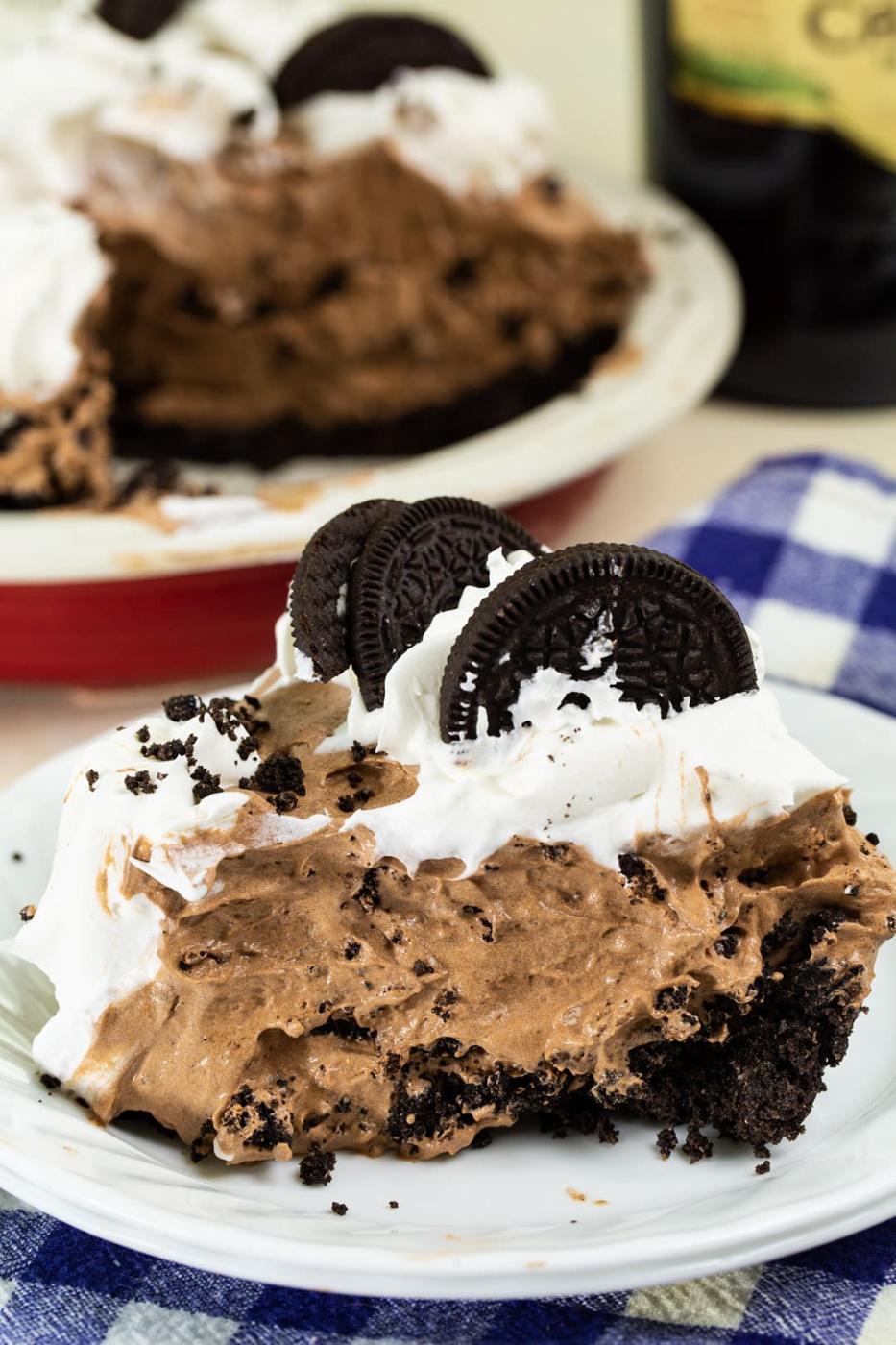 Slice of pie on a plate.