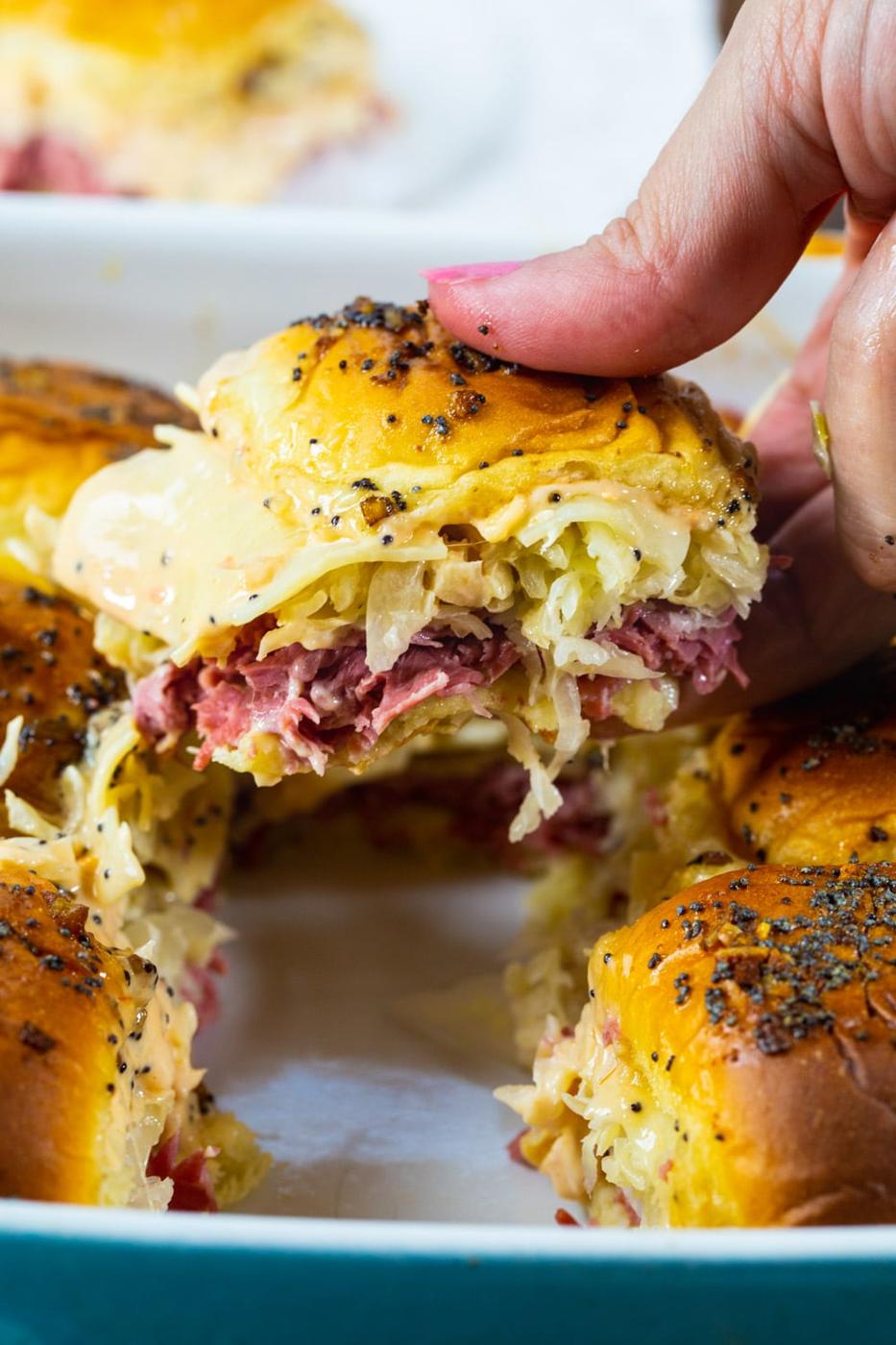 Hand picking up a slider.
