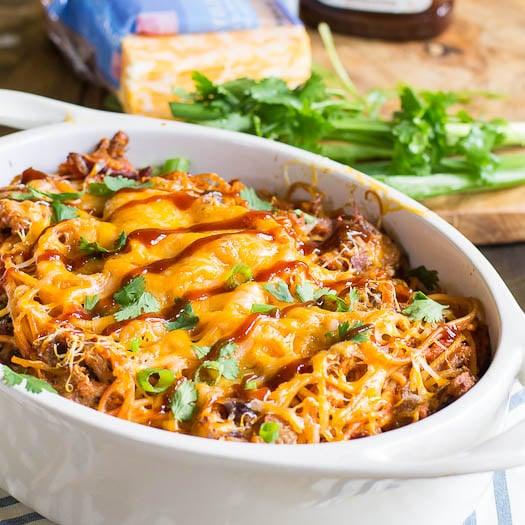 BBQ Spaghetti Casserole