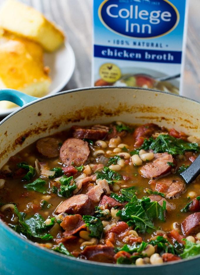 Black-Eyed Pea Stew with Sausage and Kale