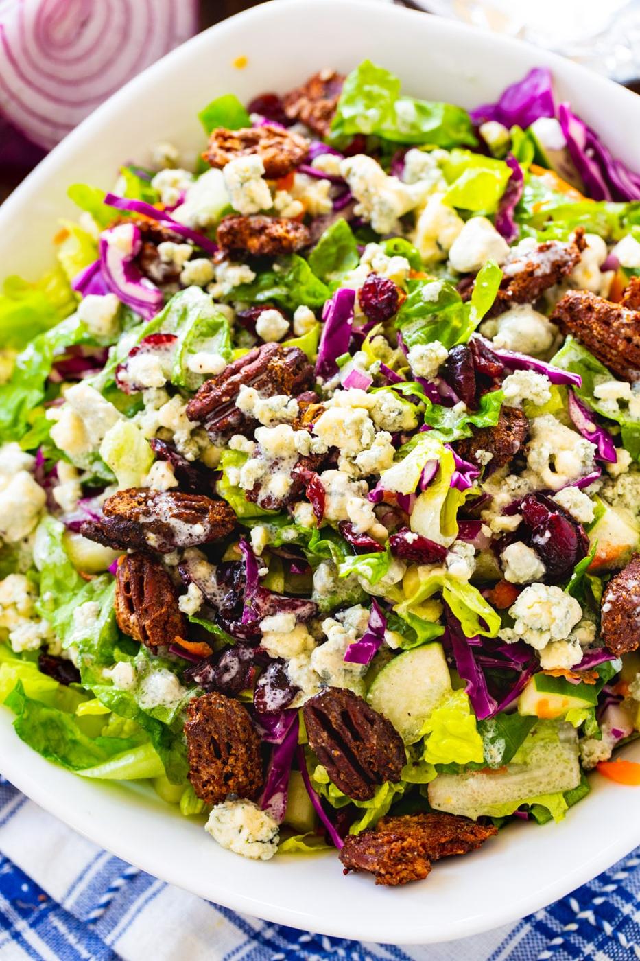 Overhead of Blue Cheese Chopped Salad