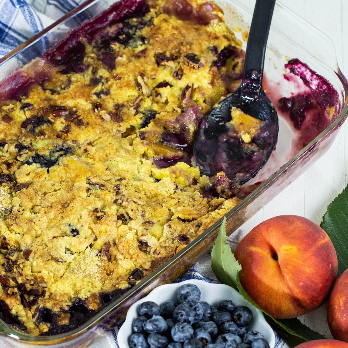 Blueberry Peach Dump Cake