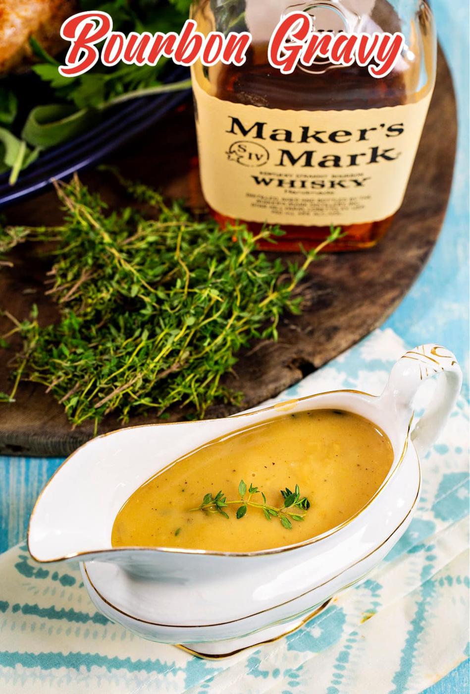 Bourbon Gravy in a gravy boat.