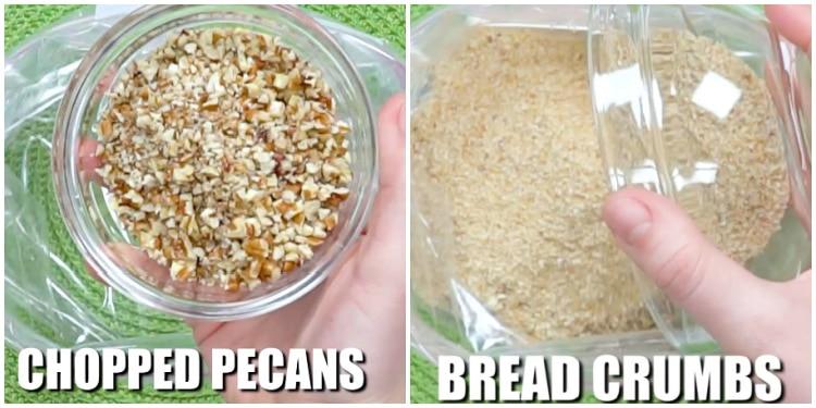 Pecan and breadcrumb mixture.