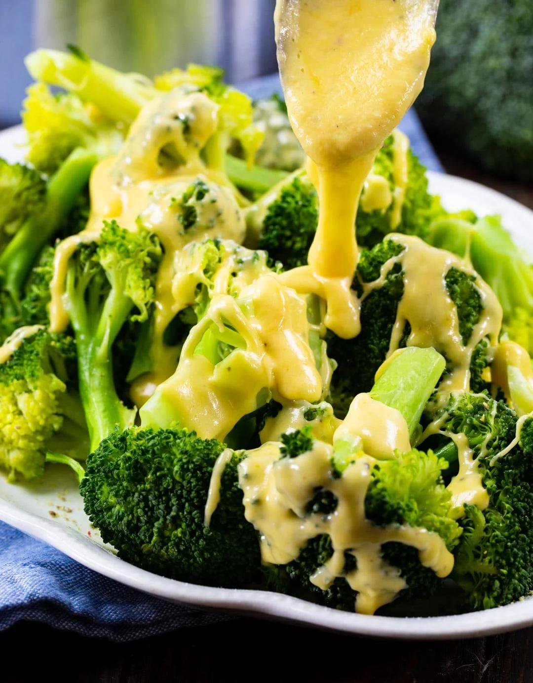 Broccoli with Cheddar Sauce