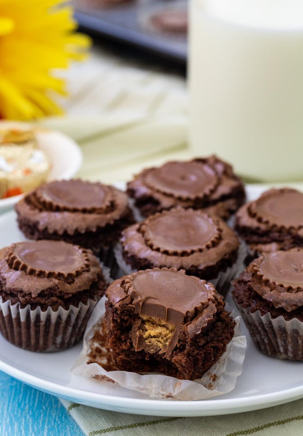 Brownie Bite with a bite taken.