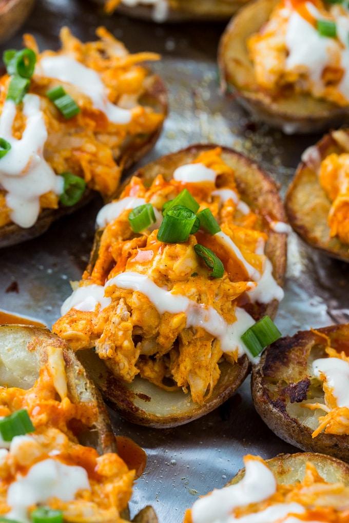 Buffalo Chicken Potato Skins recipe