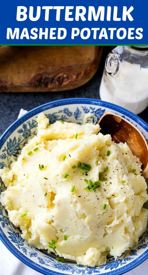 Buttermilk Mashed Potatoes are so creamy and smooth. #mashedpotatoes #thanksgiving #sidedishes