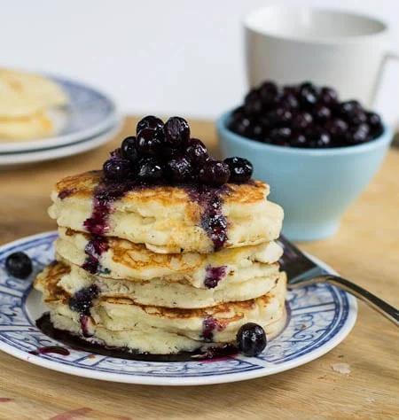 Buttermilk Pancakes with Blueberry Compote