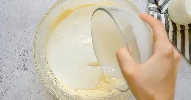 Adding buttermilk.
