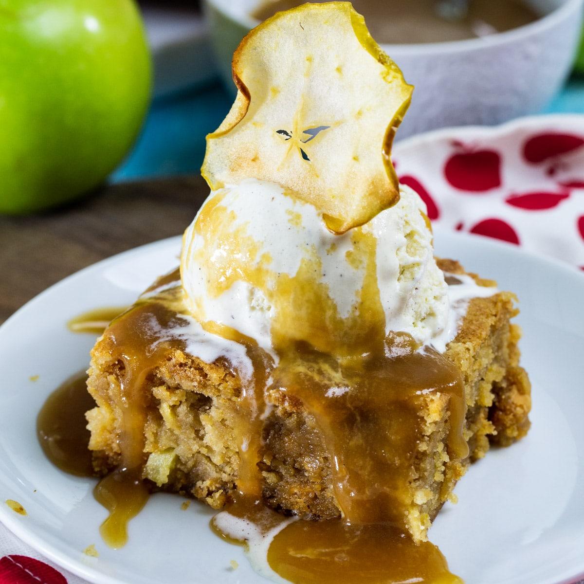 Butterscotch Apple Bars with Caramel Sauce