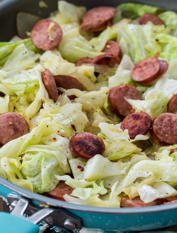 Cabbage and Kielbasa Skillet