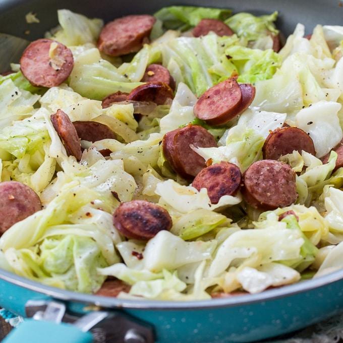 Cabbage and Kielbasa Skillet