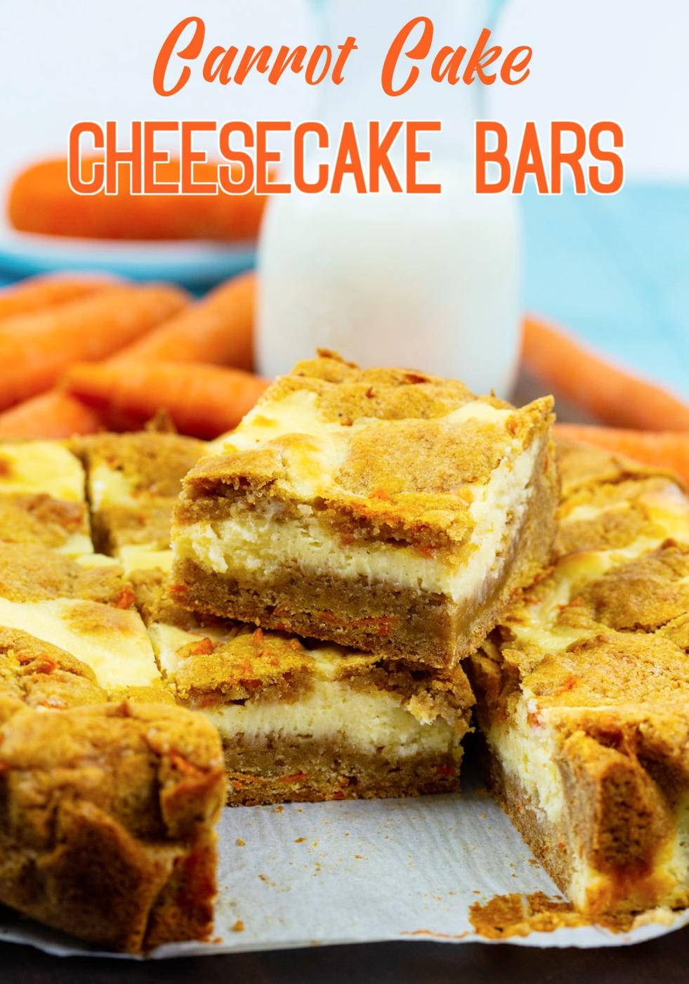 Carrot Cake Bars cut into squares.