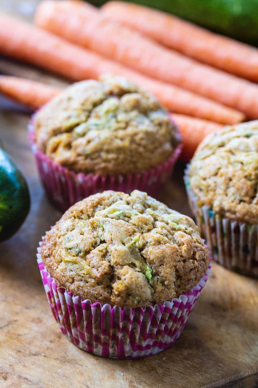 Close-up of Carrot Zucchini Muffins