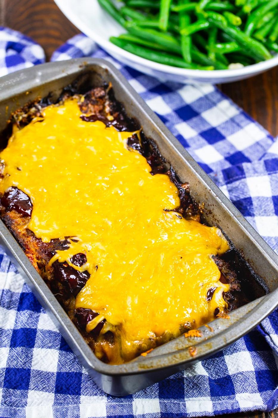 Meatloaf in a baking pan.