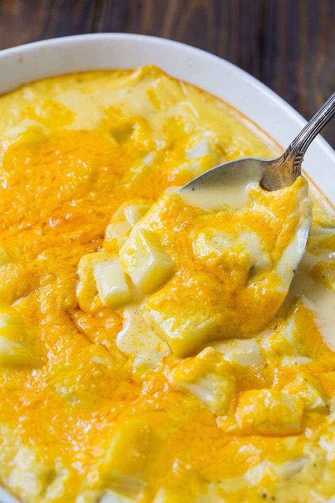 Cheesy Potatoes made with velveeta cheese