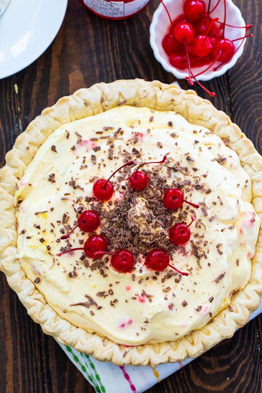 No-Bake Maraschino Cherry Pie