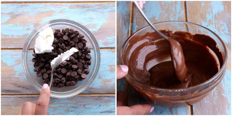 Melting the chocolate.