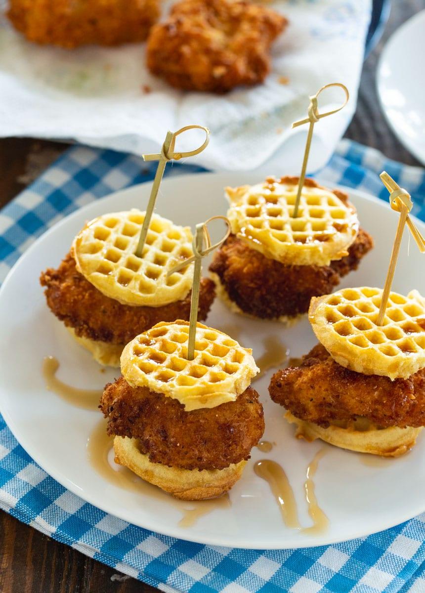 Mini Chicken and Waffle Sliders