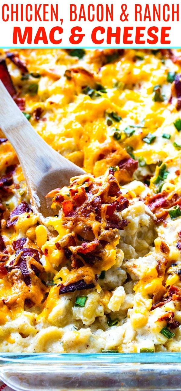 close-up of Chicken Bacon & Ranch Mac and Cheese