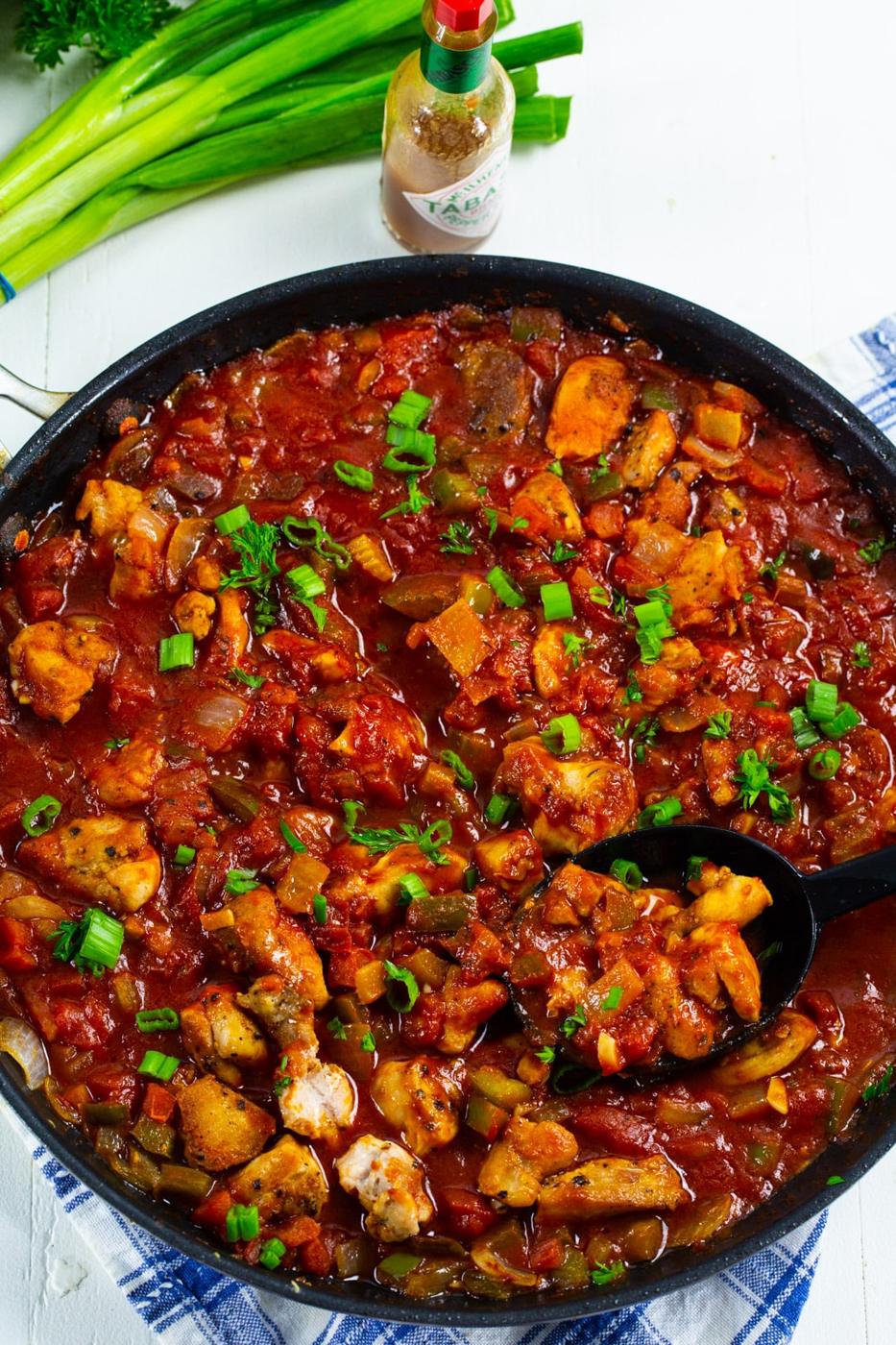 Finshed dish in a large skillet.
