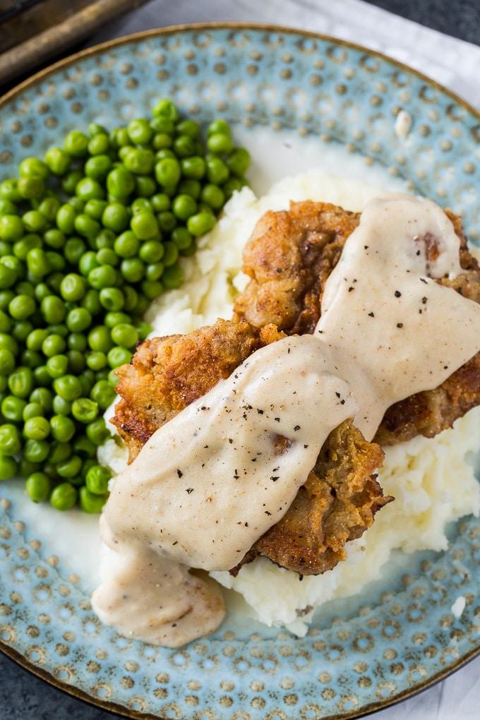 Chicken Fried Hamburger with White Gravy