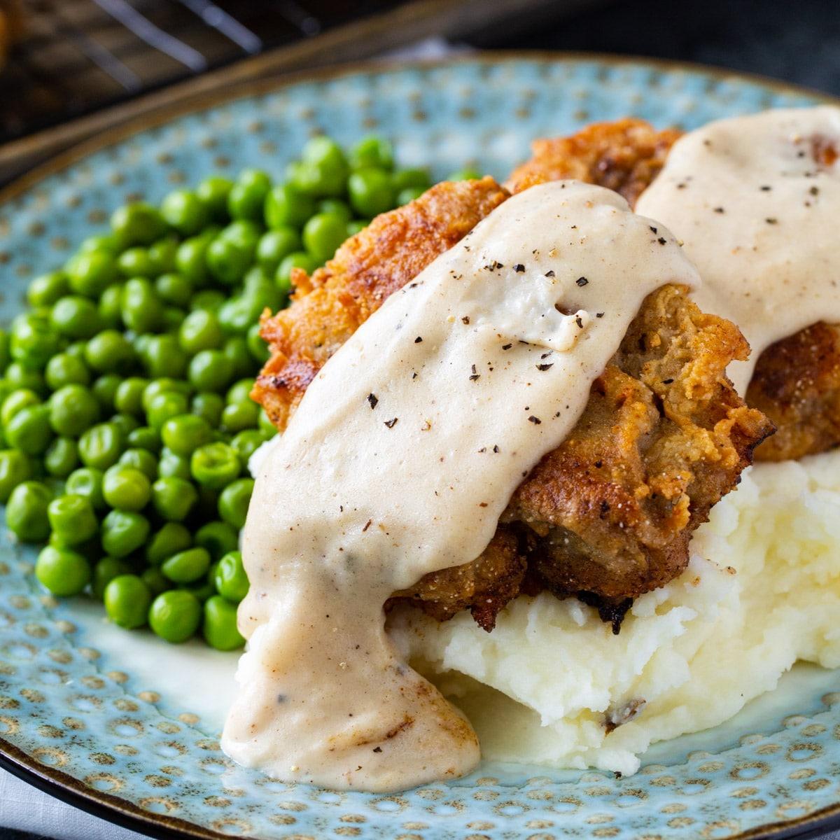 Chicken Fried Hamburger with White Gravy