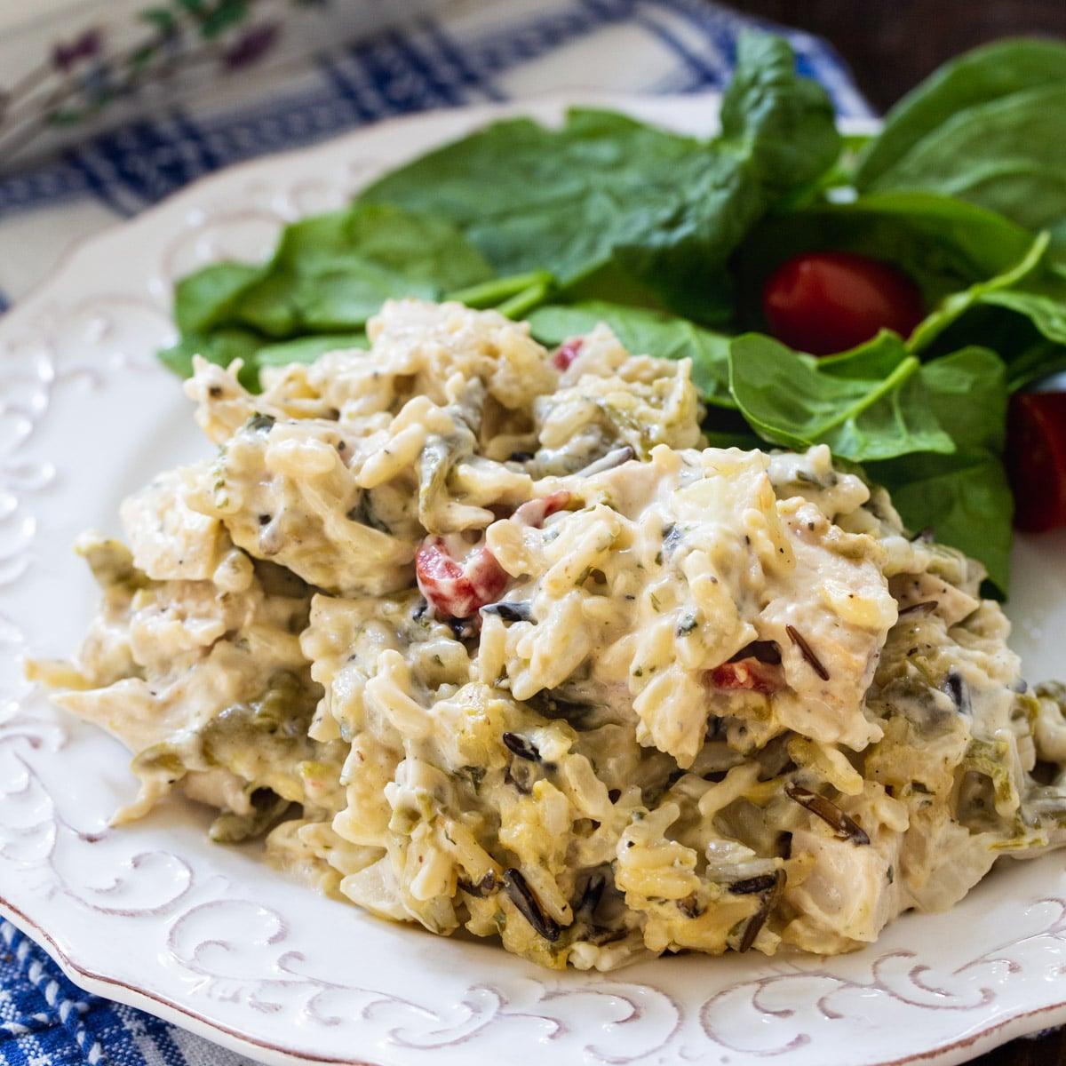Chicken Wild Rice Casserole with Green Beans