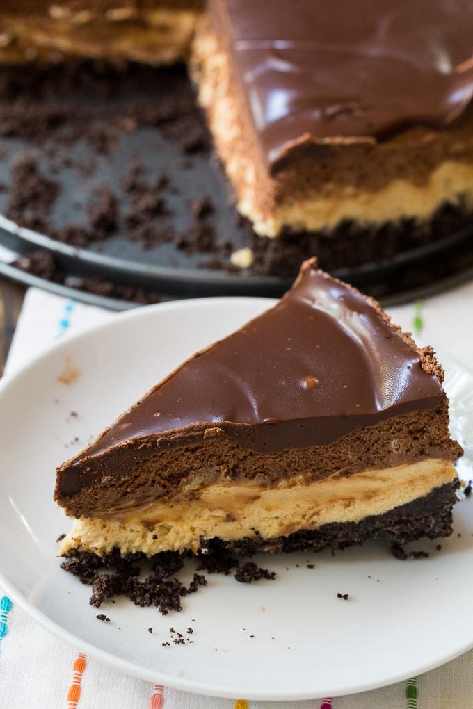 Chocolate and Peanut Butter Mousse Cheesecake