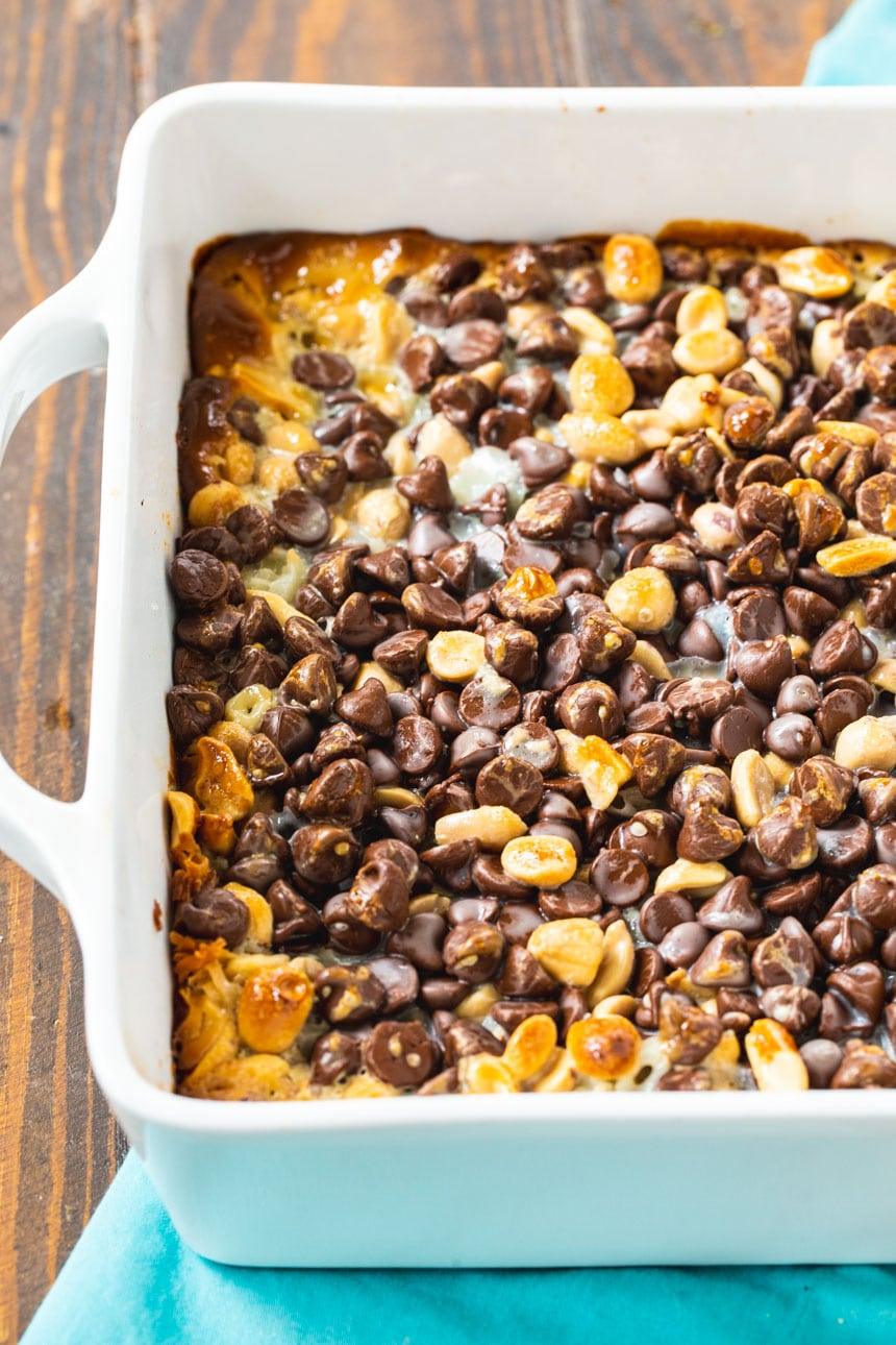 Chocolate and Peanut Graham Bars with coconut
