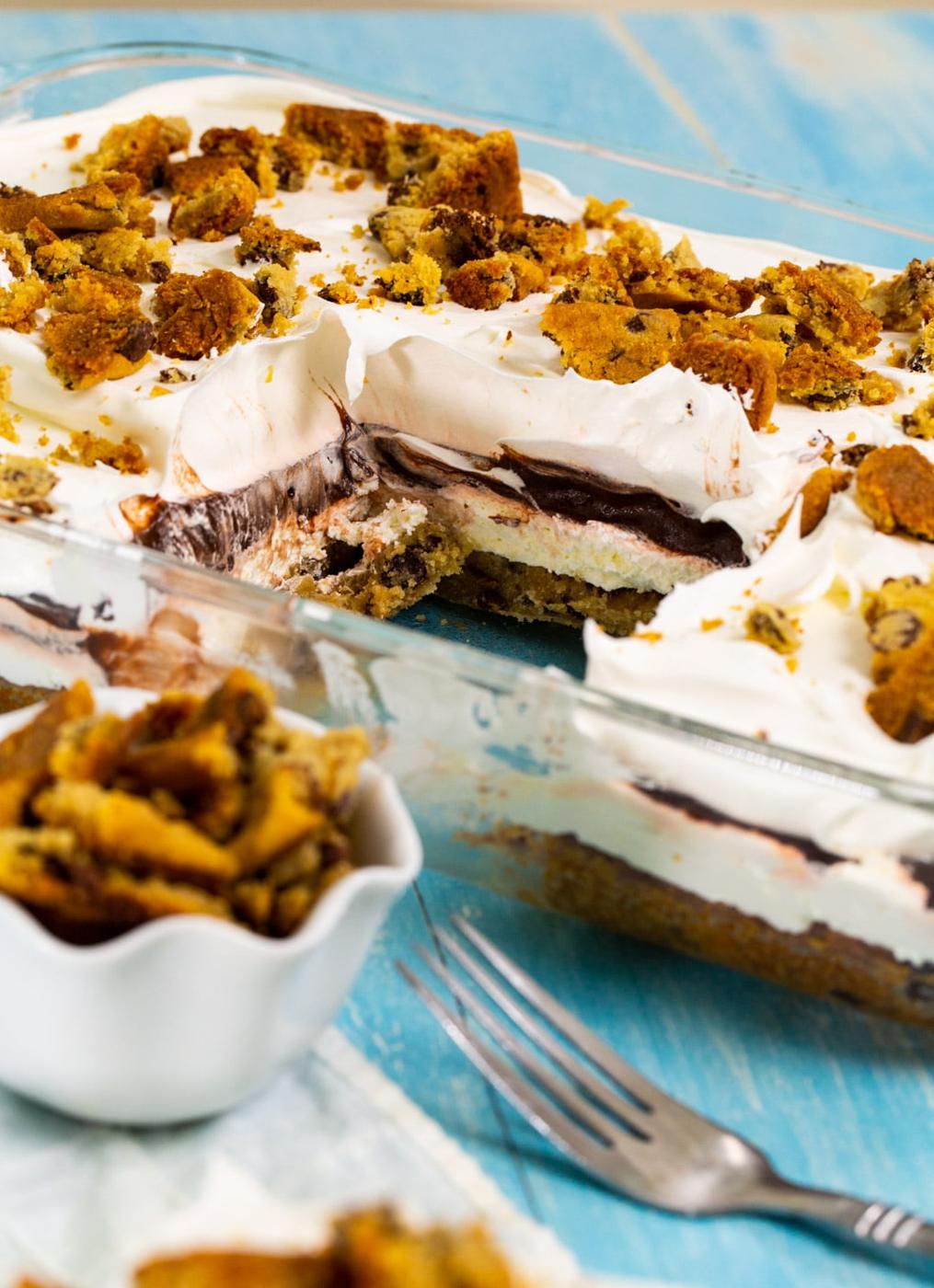 Cookie Delight with a piece cut out.