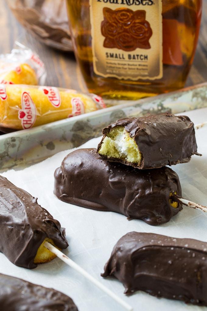 Chocolate Covered Bourbon Soaked Twinkies