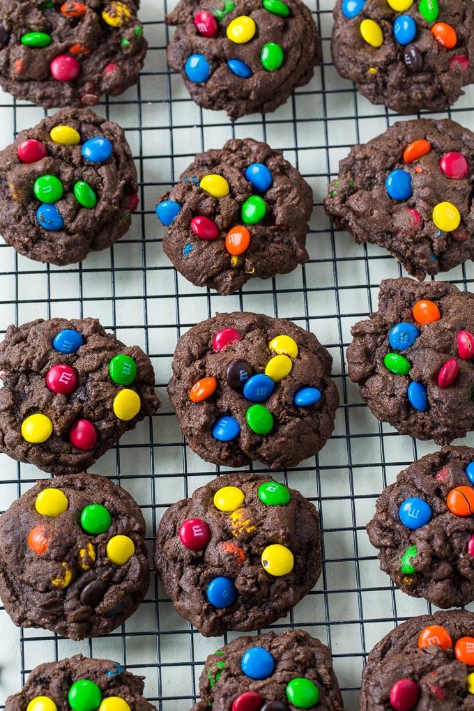 Double Chocolate M&M Cookies