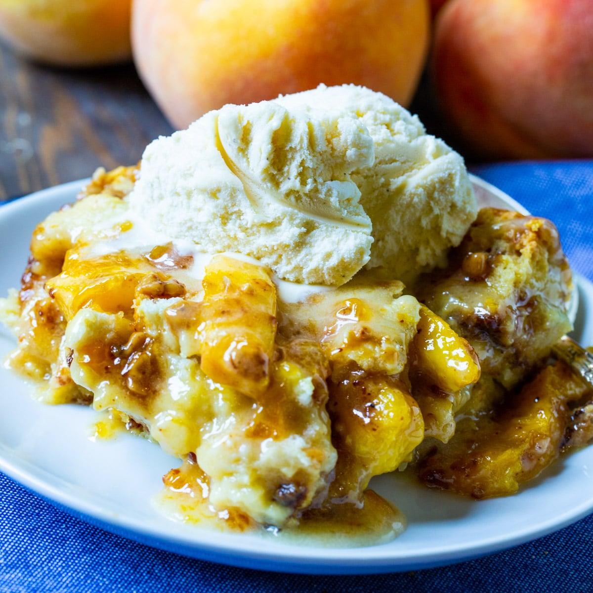 Cinnamon-Peach Bread Pudding
