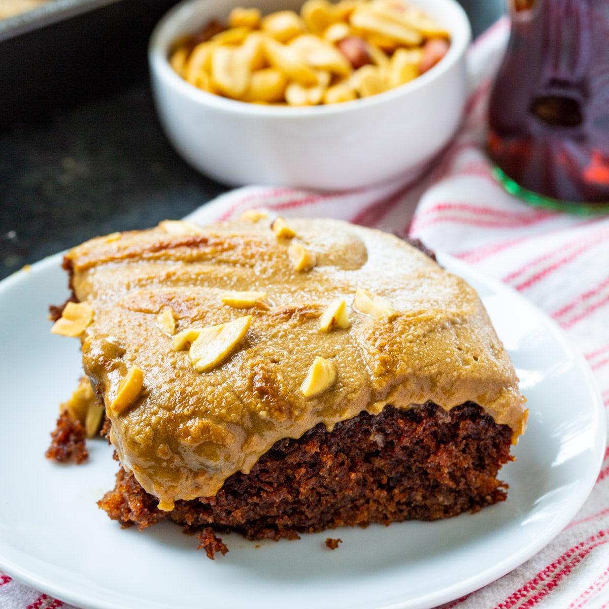 Coca-Cola Cake with Broiled Peanut Frosting