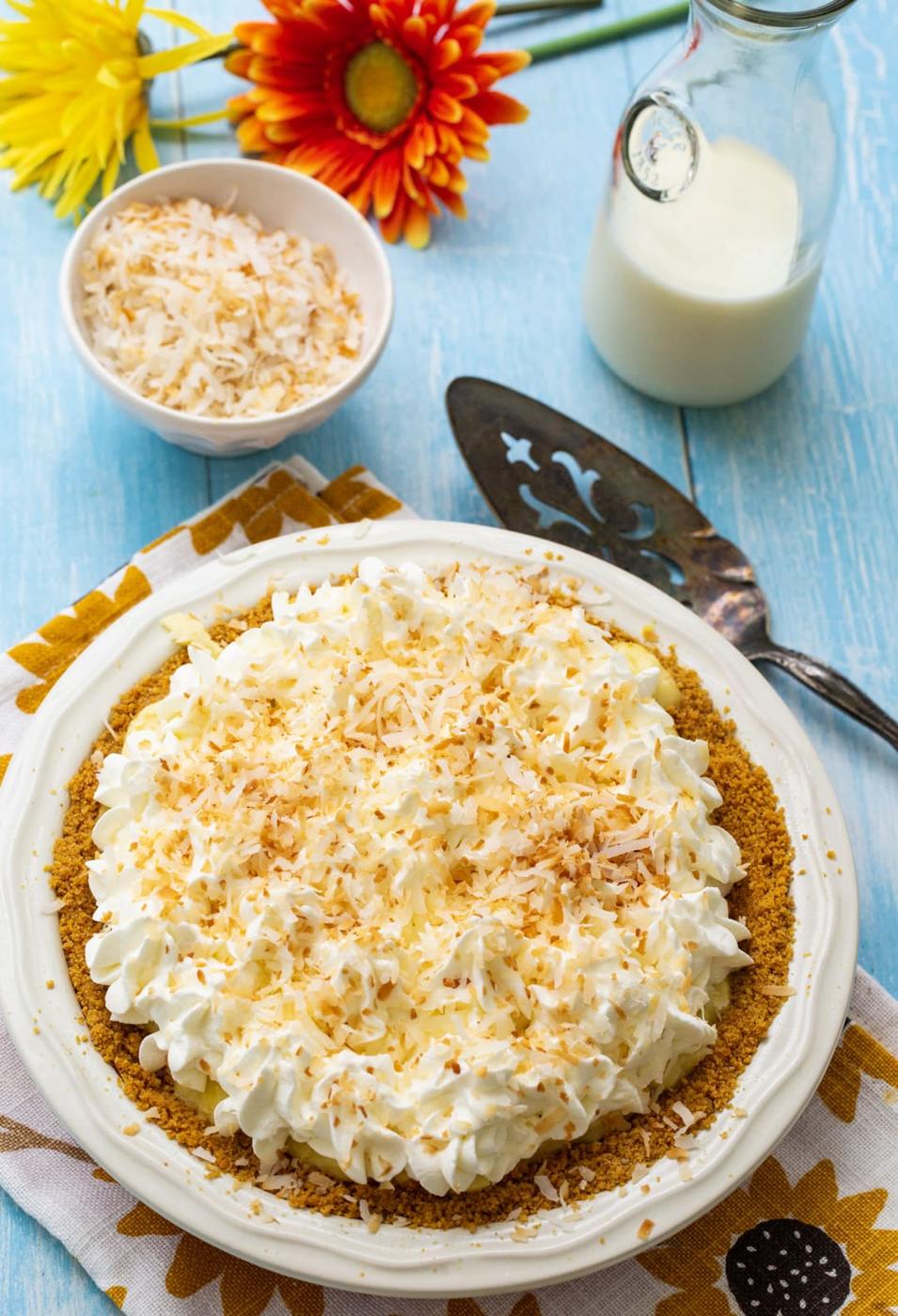 Whole pie in pie pan.