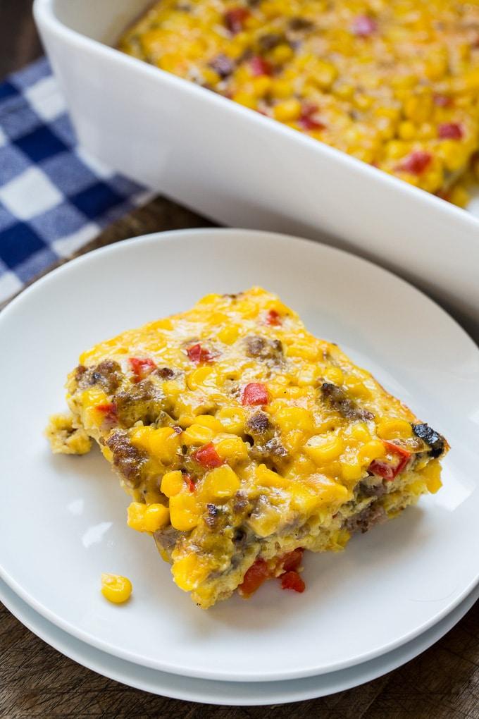 Corn and Sausage Pudding