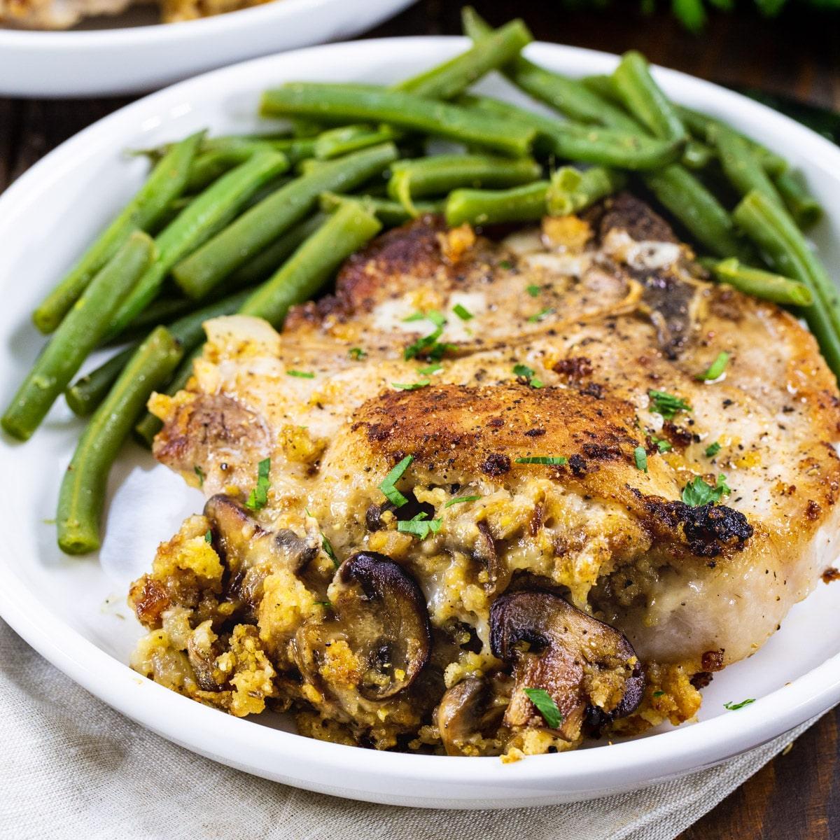 Cornbread Stuffed Pork Chops