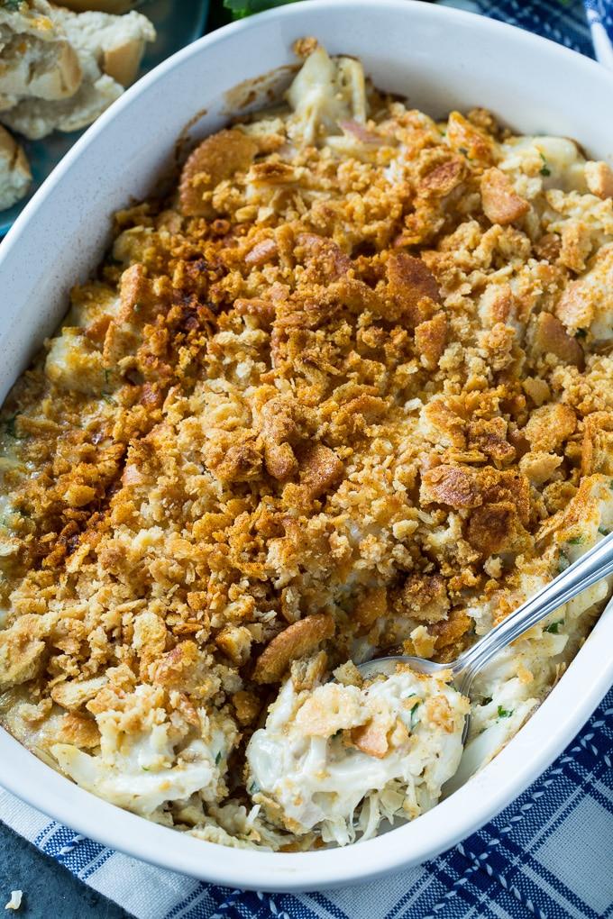 Crab Imperial with a cracker topping